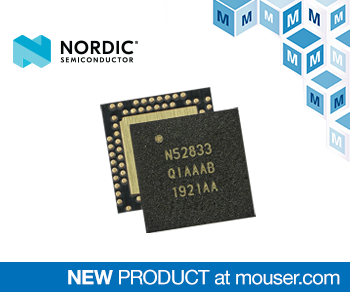 貿(mào)澤電子備貨Nordic nRF52833多協(xié)議SoC 