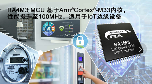 瑞萨电子推出适用于工业与物联网应用的RA4M3 MCU产品群