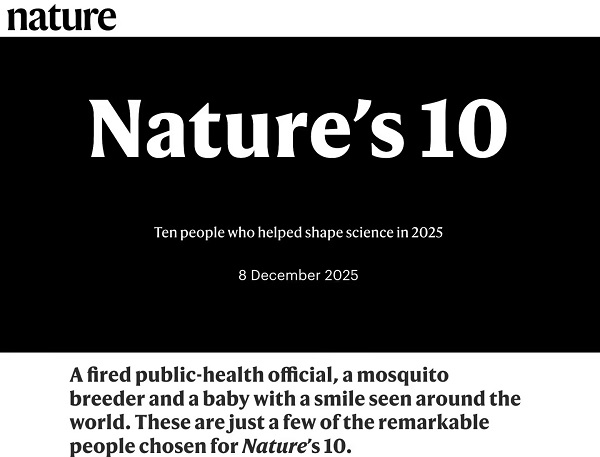 《自然》2025年度十大科学人物揭晓