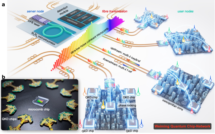 北京大学科研团队构建出首个大规模量子通信芯片网络
